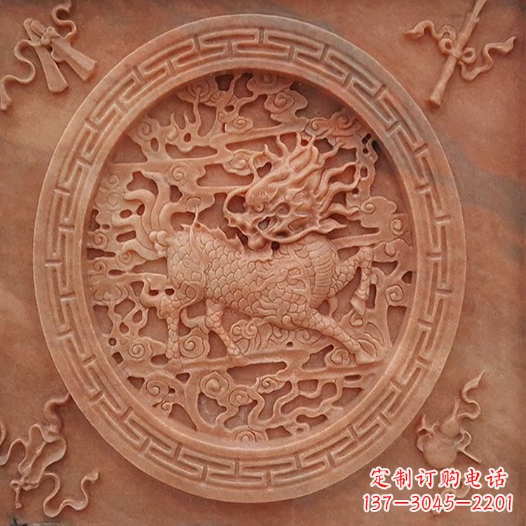宁德晚霞红麒麟建筑装饰壁画