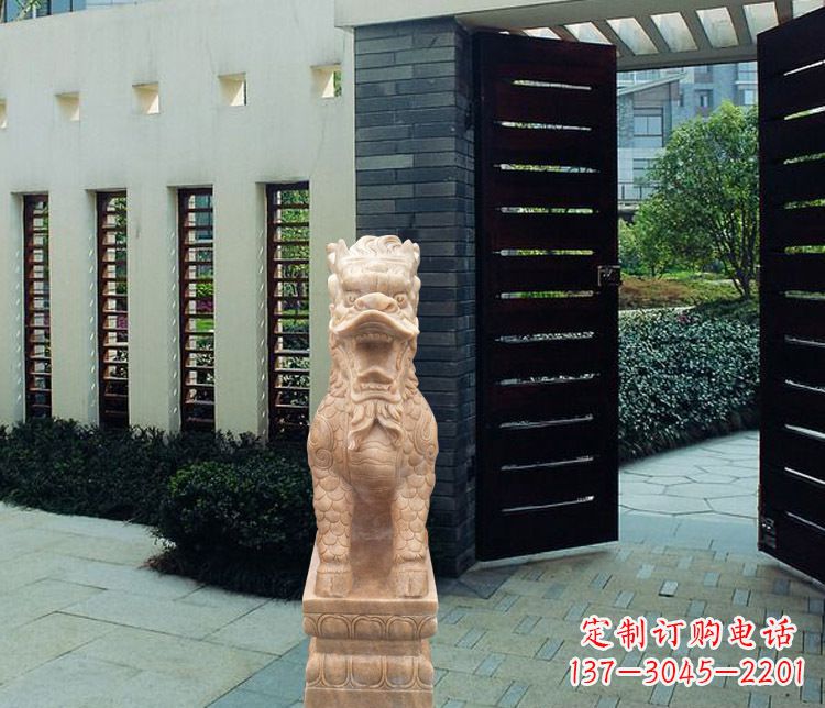 宁德晚霞红瑞兽麒麟雕塑