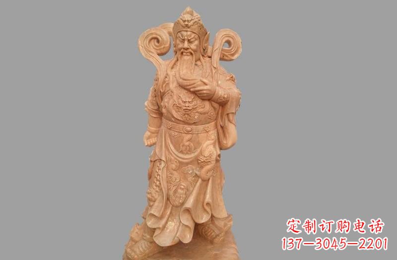 宁德晚霞红武财神关公雕像