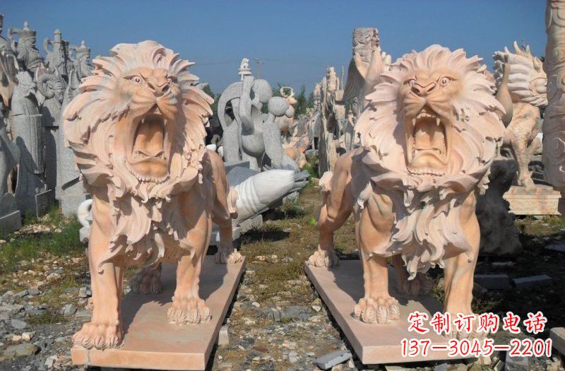 宁德晚霞红西洋狮子雕塑