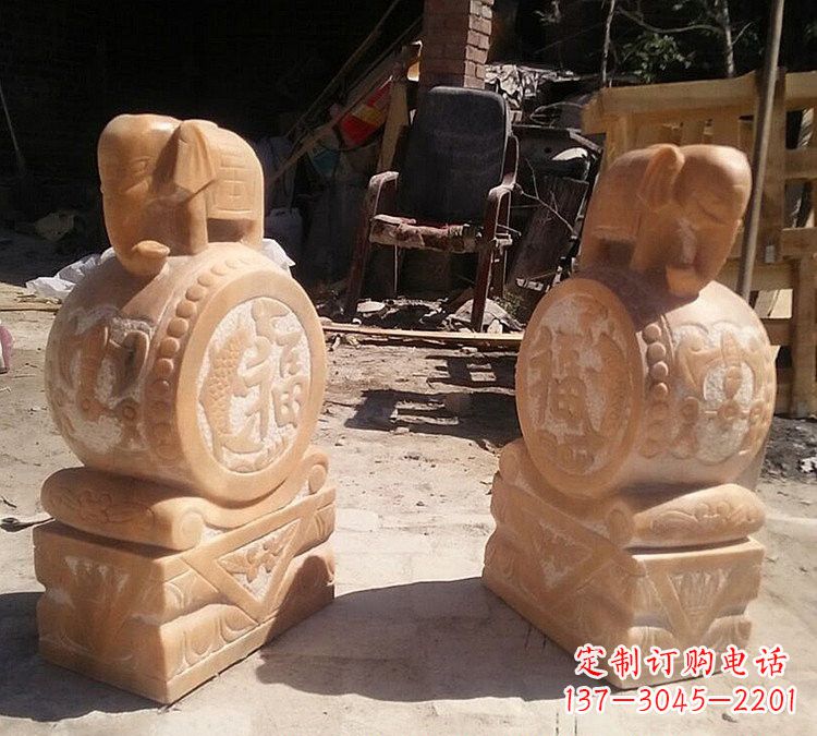 宁德晚霞红小象门墩