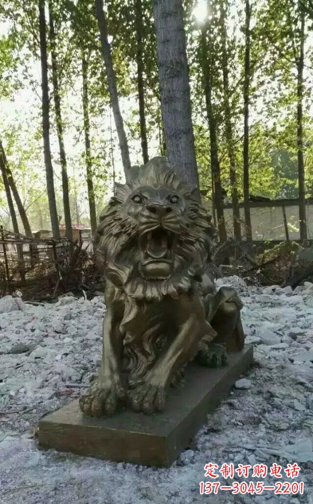 宁德卧着的西洋狮子铜雕 (2)