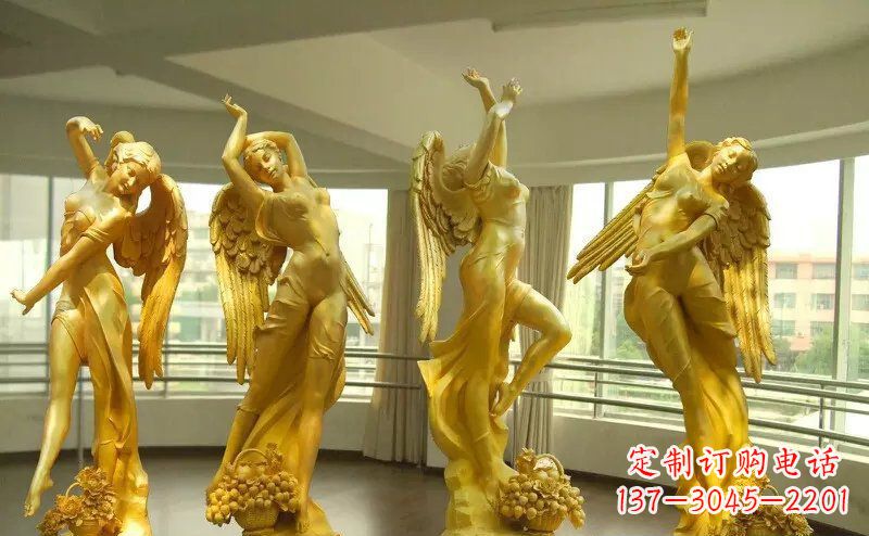 宁德舞蹈四女神玻璃钢仿铜人物雕塑