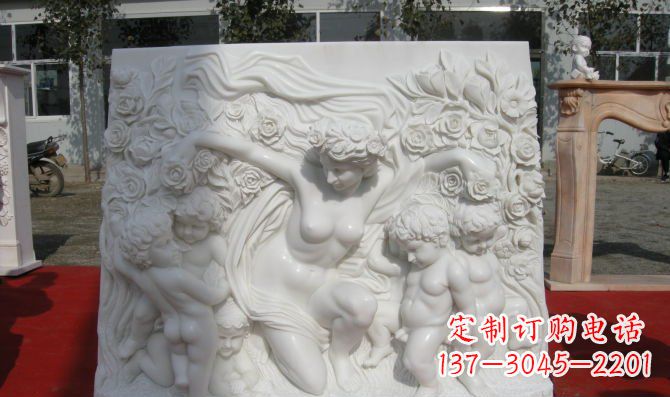 宁德西方女人与孩子汉白玉浮雕