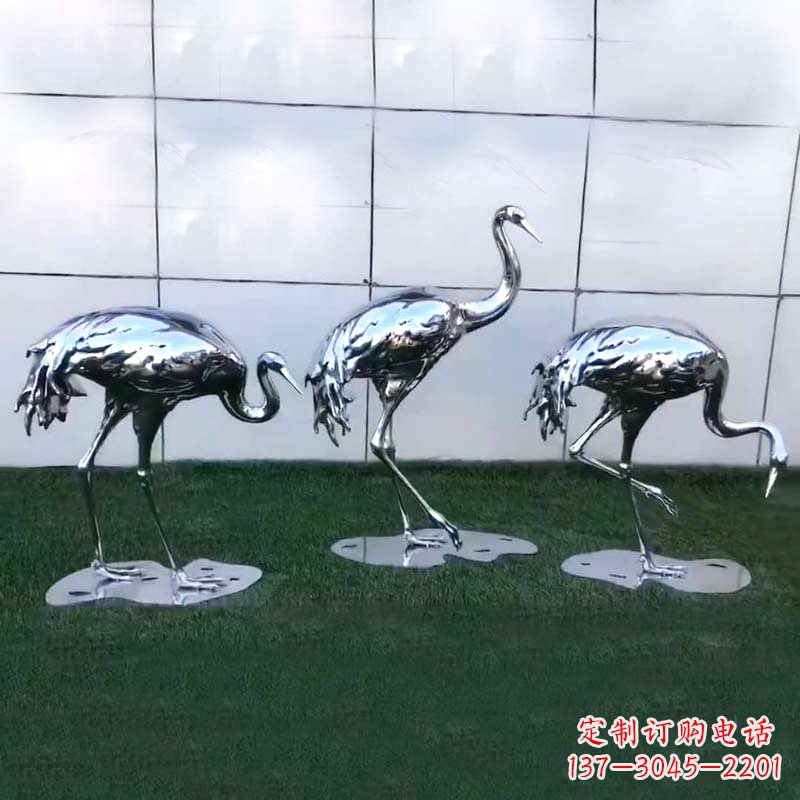 宁德仙鹤镜面不锈钢雕塑