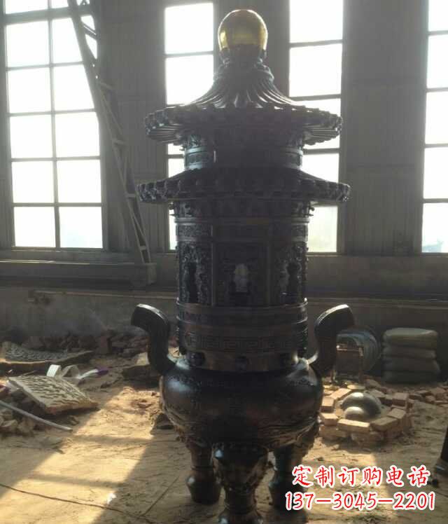 宁德香炉铜雕塑 (2)