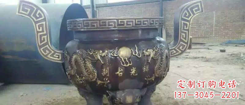 宁德祥光古刹寺庙香炉铜雕