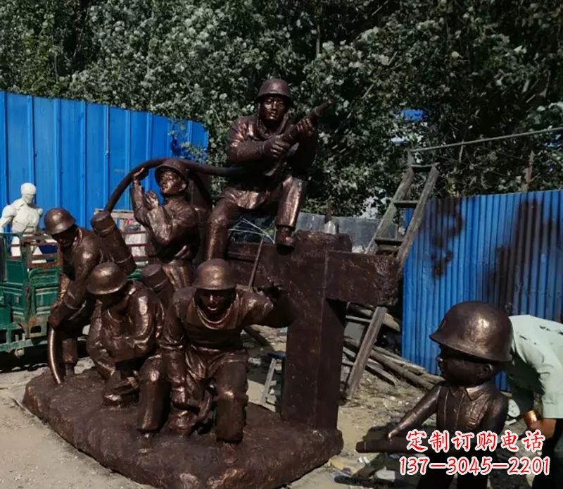 宁德消防员灭火景观雕塑