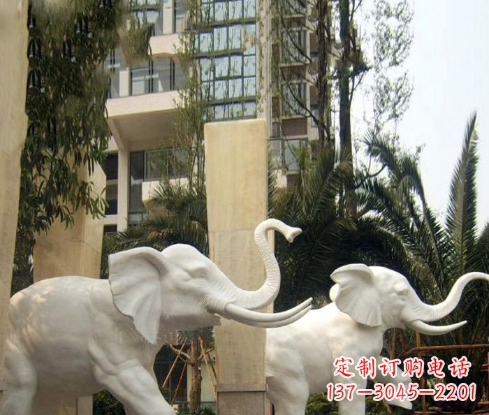 宁德小区景观汉白玉大象石雕
