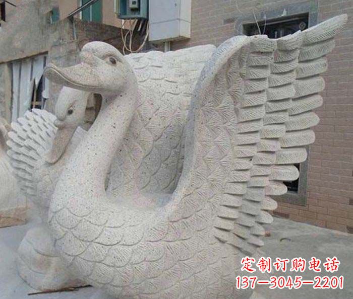 宁德小区景观天鹅石雕喷泉
