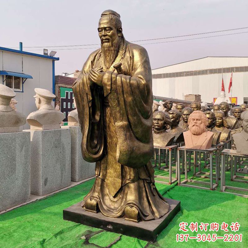宁德校园的孔子石雕像