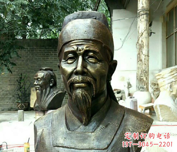 宁德校园杜甫胸像铜雕
