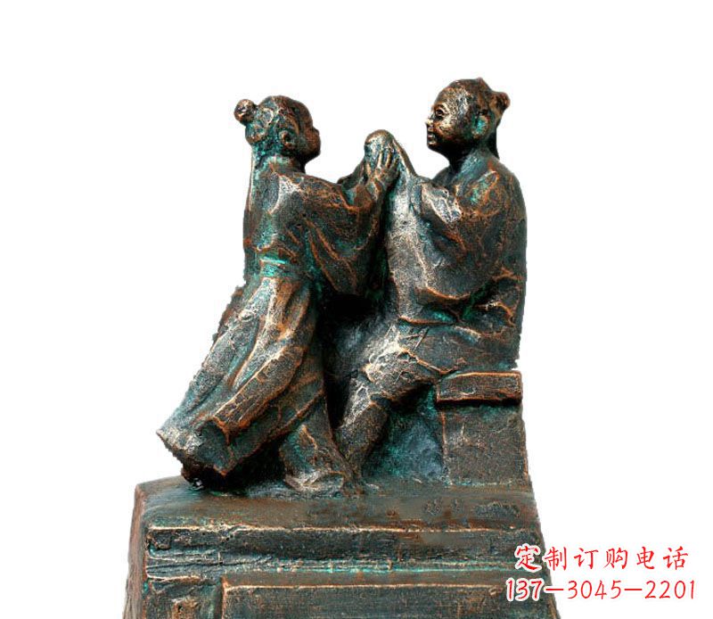 宁德校园古代孔融让梨人物铜雕