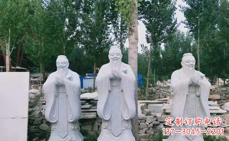 宁德校园古代名人伟人孔子石雕