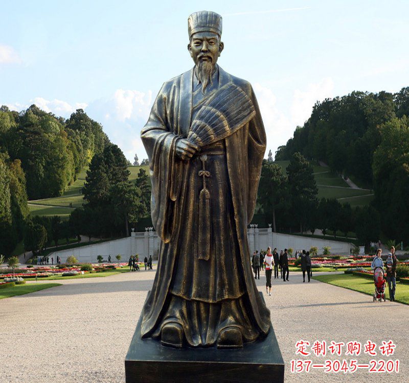 宁德校园古代名人诸葛亮铜雕