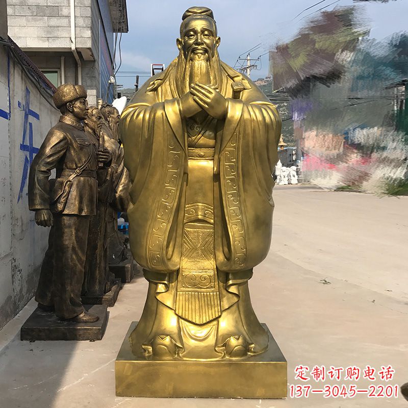 宁德校园孔子铜雕像