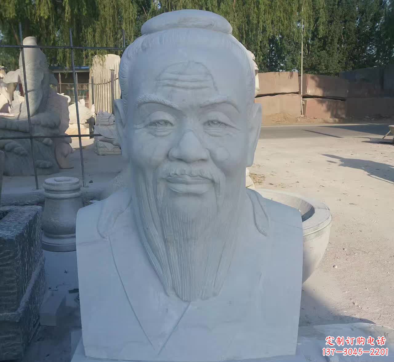 宁德校园孔子胸像石雕塑