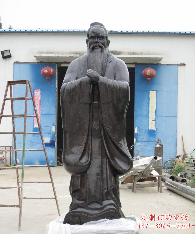 宁德校园老子古代名人铜雕