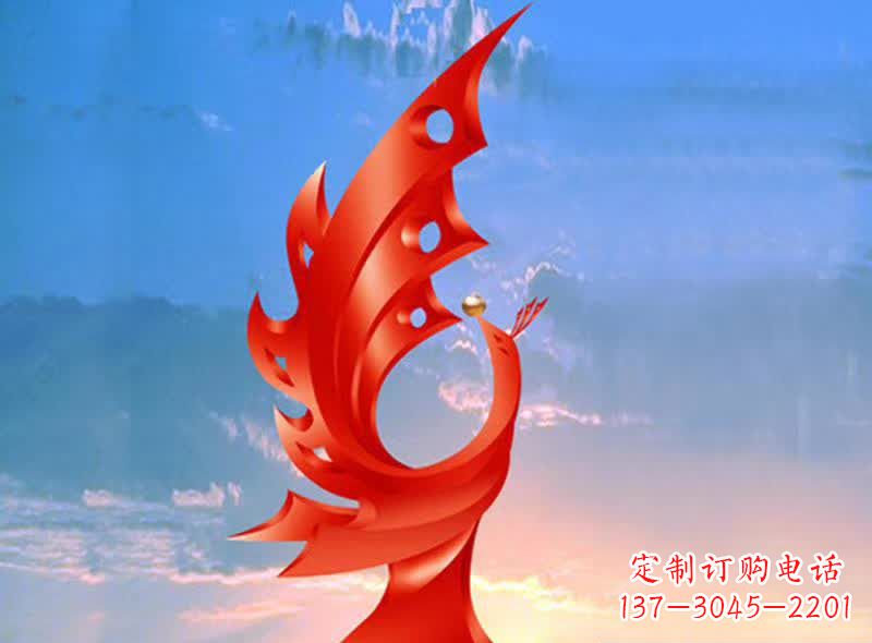 宁德学校不锈钢奋进凤凰标志雕塑