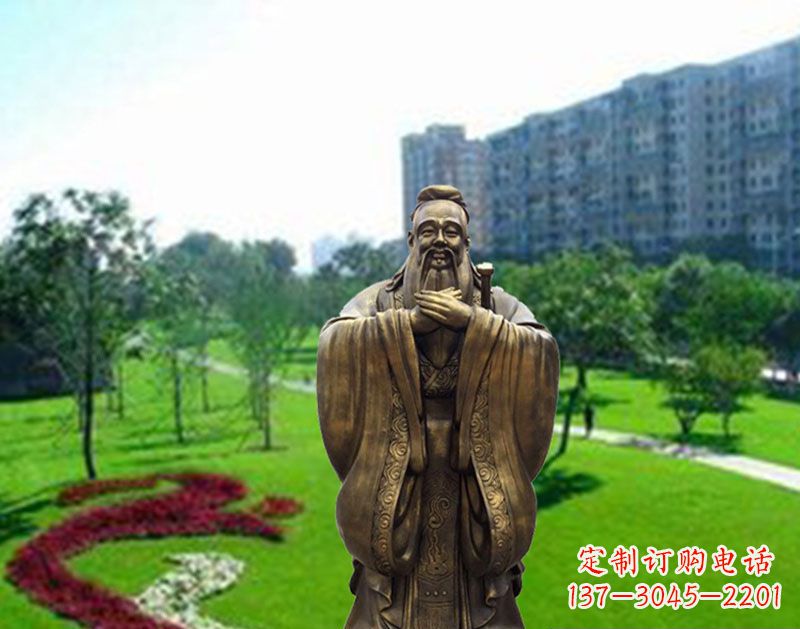 宁德学校孔子行教像铜雕