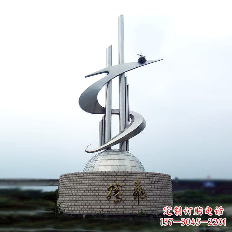 宁德学校企业腾飞龙形不锈钢景观雕塑