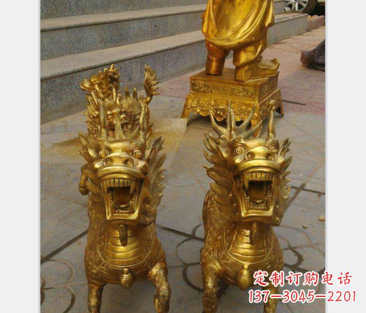 宁德银行铜雕麒麟雕塑