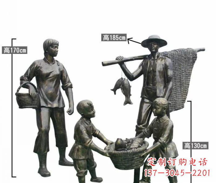 宁德渔夫捕鱼民俗铜雕 (3)