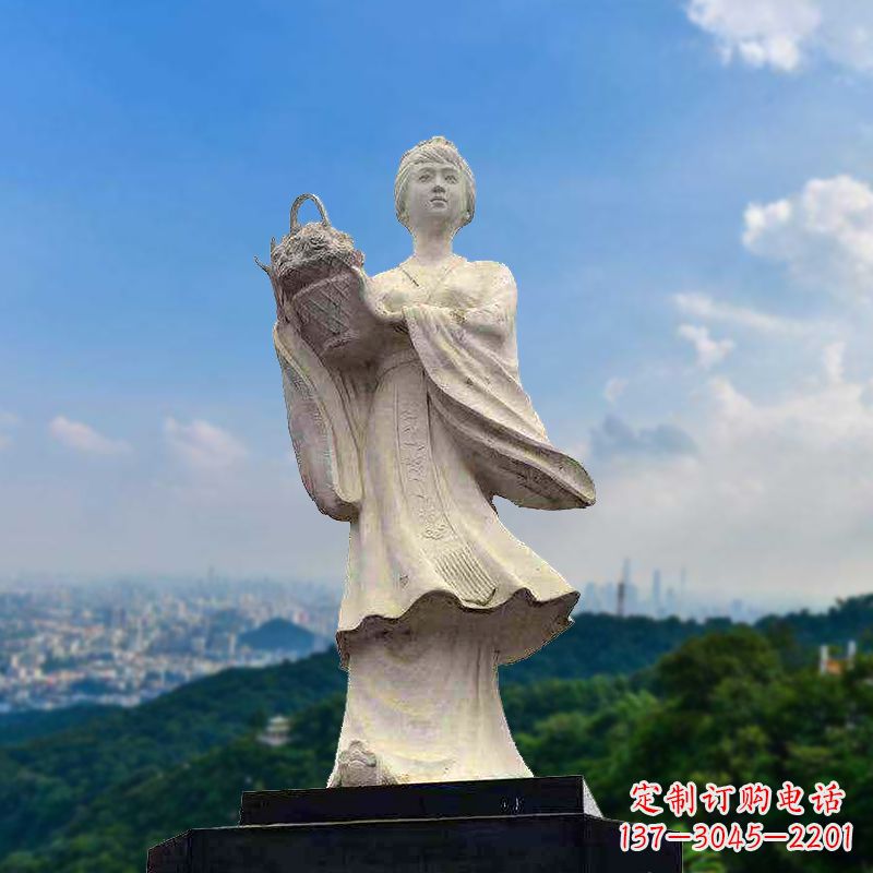 宁德虞姬景观石雕像-景区园林古代美女雕塑
