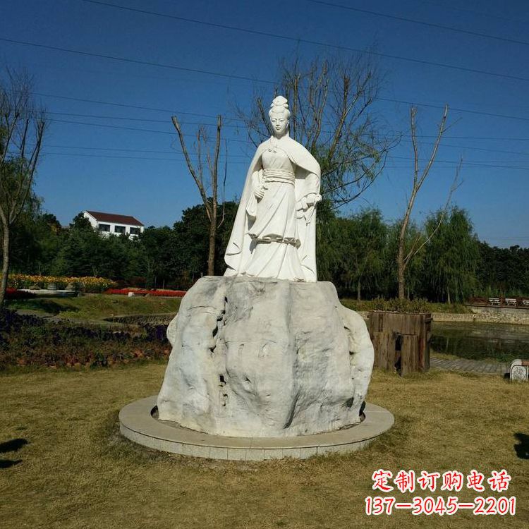 宁德虞姬石雕塑-公园历史名人楚汉时期美女雕像
