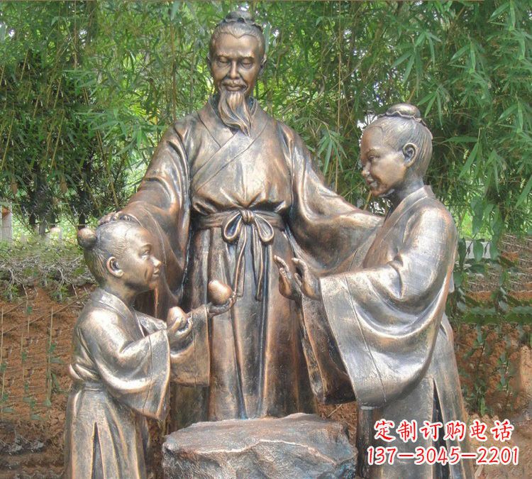 宁德寓言故事铜雕_孔融让梨