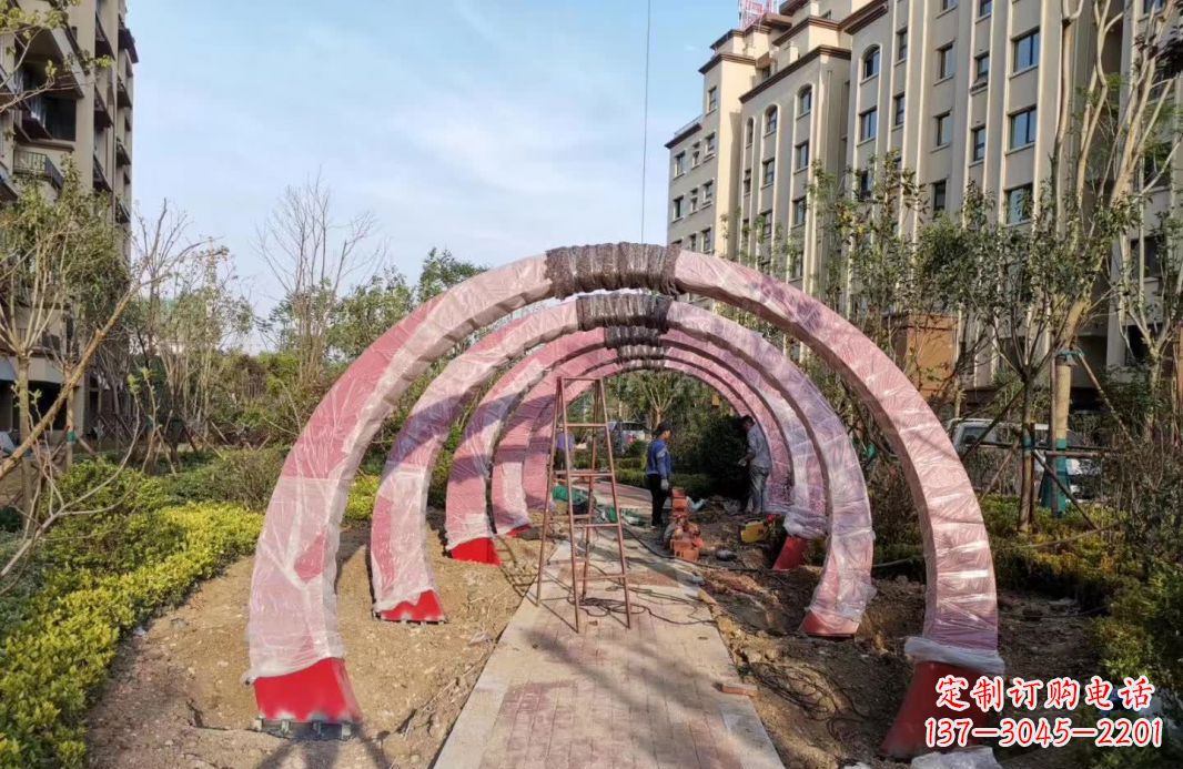 宁德园林不锈钢拱门景观雕塑