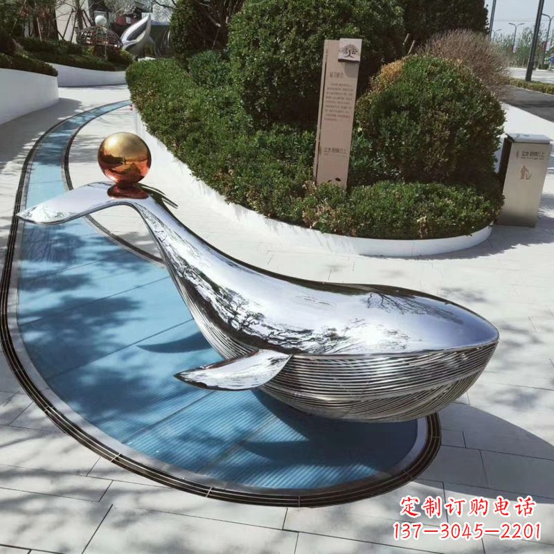 宁德园林不锈钢海豚景观摆件