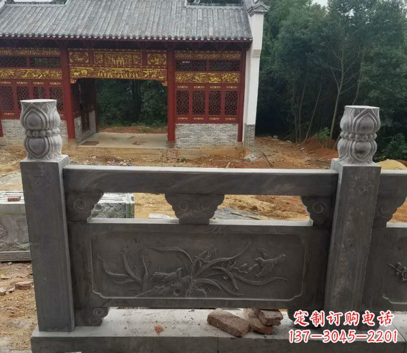 宁德园林仿古兰花石浮雕栏板景观石雕