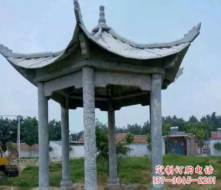 宁德园林仿古六角凉亭景观石雕