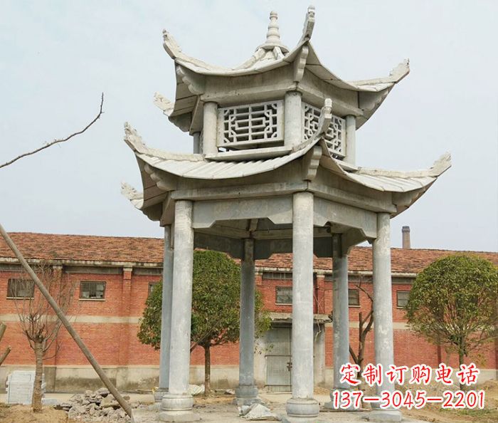 宁德园林仿古双层石雕凉亭 (2)