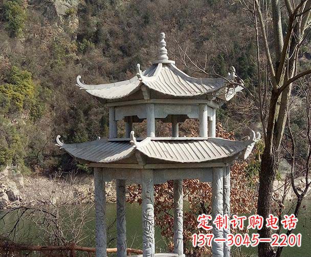 宁德园林仿古双层石雕凉亭