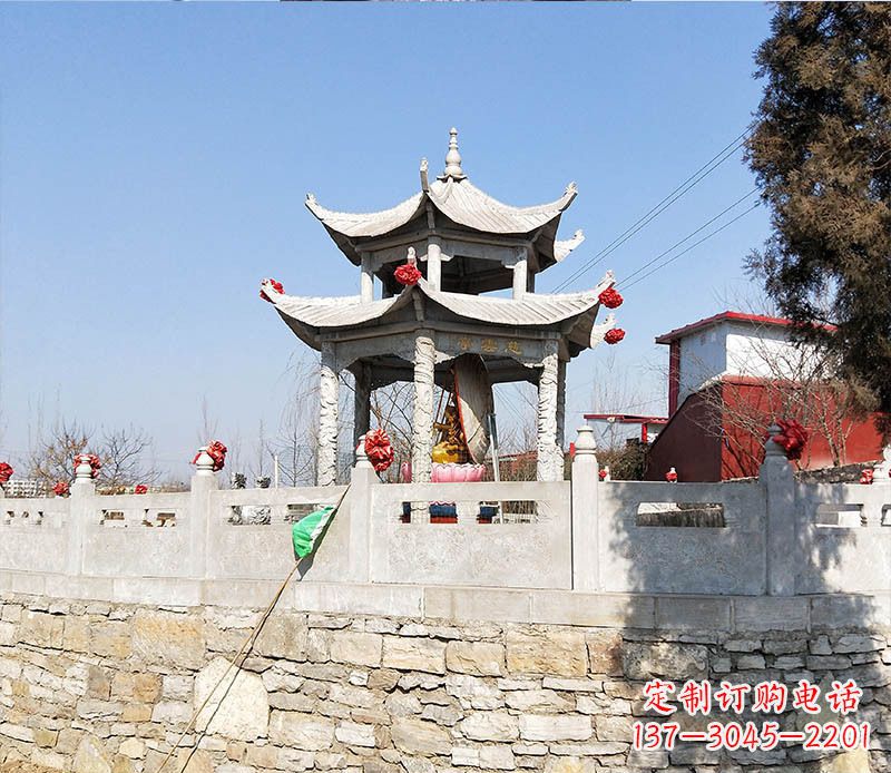 宁德园林仿古双层石凉亭景观石雕 (3)