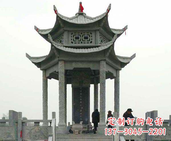 宁德园林仿古双层石凉亭景观石雕