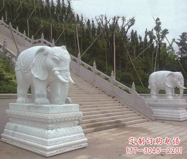 宁德园林汉白玉大象景观石雕