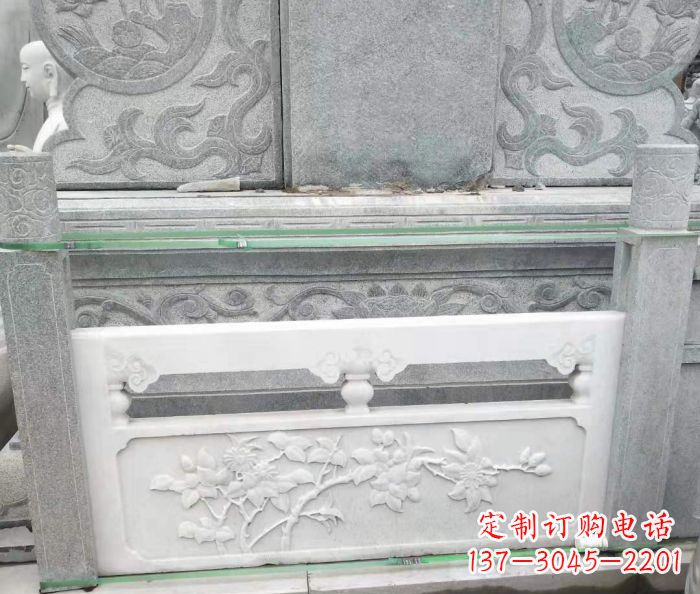 宁德园林汉白玉石浮雕栏板 (3)