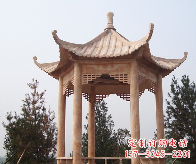 宁德园林景观单层石雕凉亭 (3)