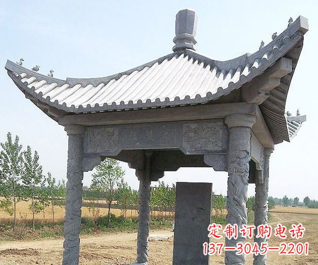 宁德园林景观单层石雕凉亭 (4)