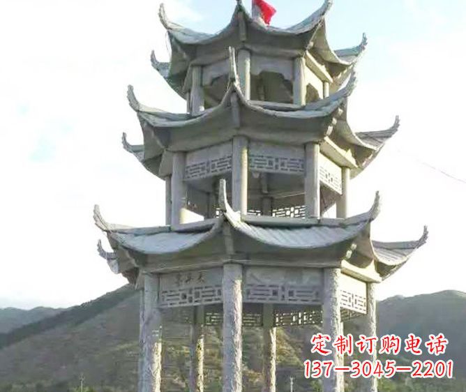 宁德园林景观多层凉亭石雕 (3)