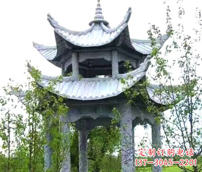 宁德园林景观仿古六角石凉亭
