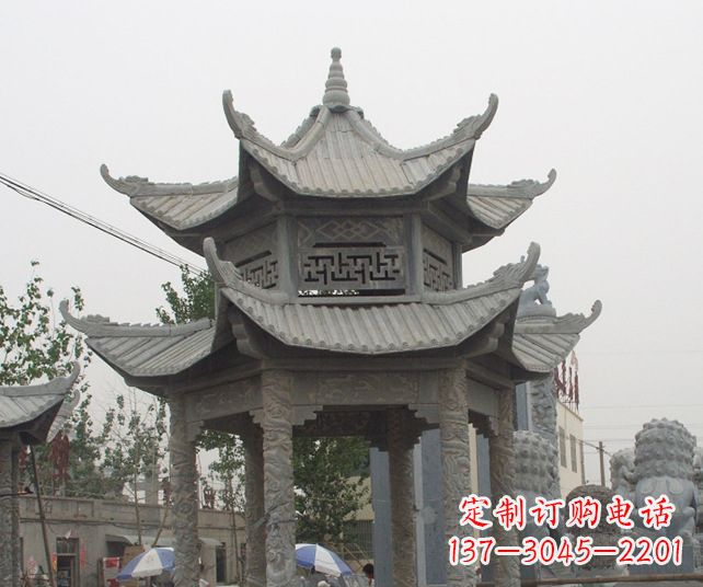 宁德园林景观仿古石雕凉亭 (2)