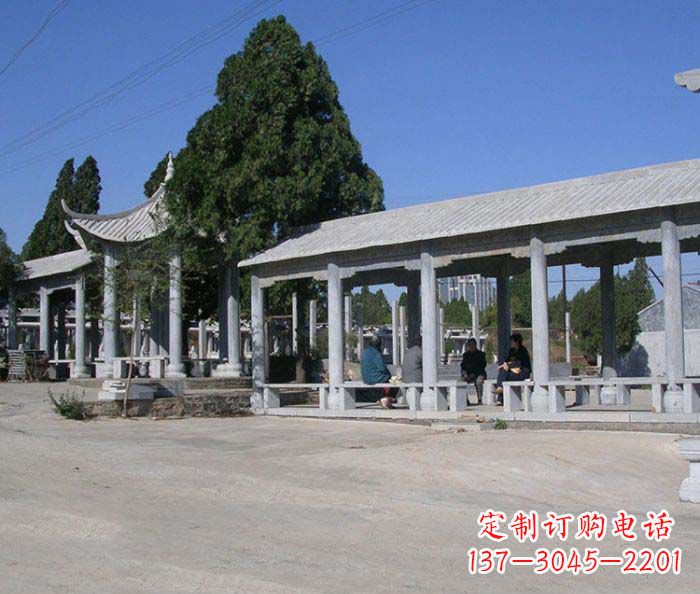 宁德园林景观仿古石雕长廊凉亭 (2)