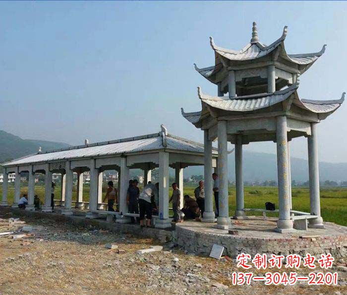 宁德园林景观仿古石雕长廊凉亭