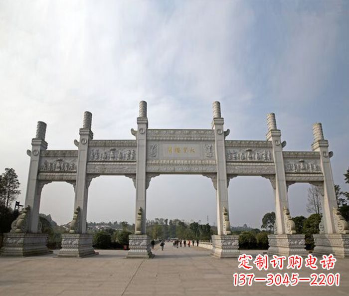 宁德园林景观五门石雕牌坊