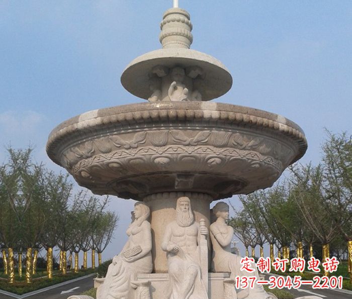 宁德园林景观西方人物喷泉石雕 (2)