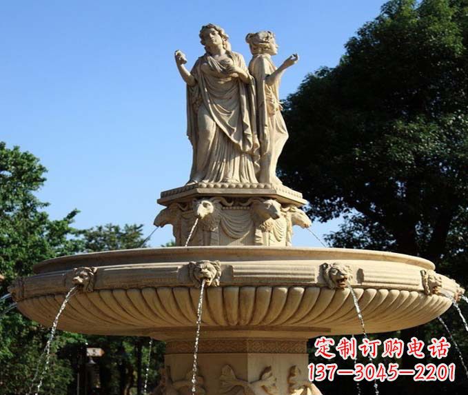宁德园林景观西方人物喷泉石雕